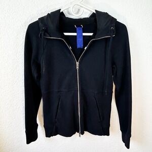 Kit and Ace Jacket Hooded Women's Size 2 Zipper Navy Blue Soft Pockets Athletic